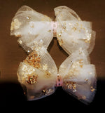 Load image into Gallery viewer, Gold Glitter Headband / Bows
