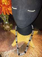 Load image into Gallery viewer, Black and Silver Beaded Necklace
