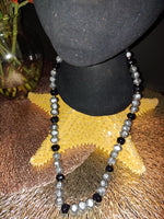 Load image into Gallery viewer, Black and Silver Beaded Necklace
