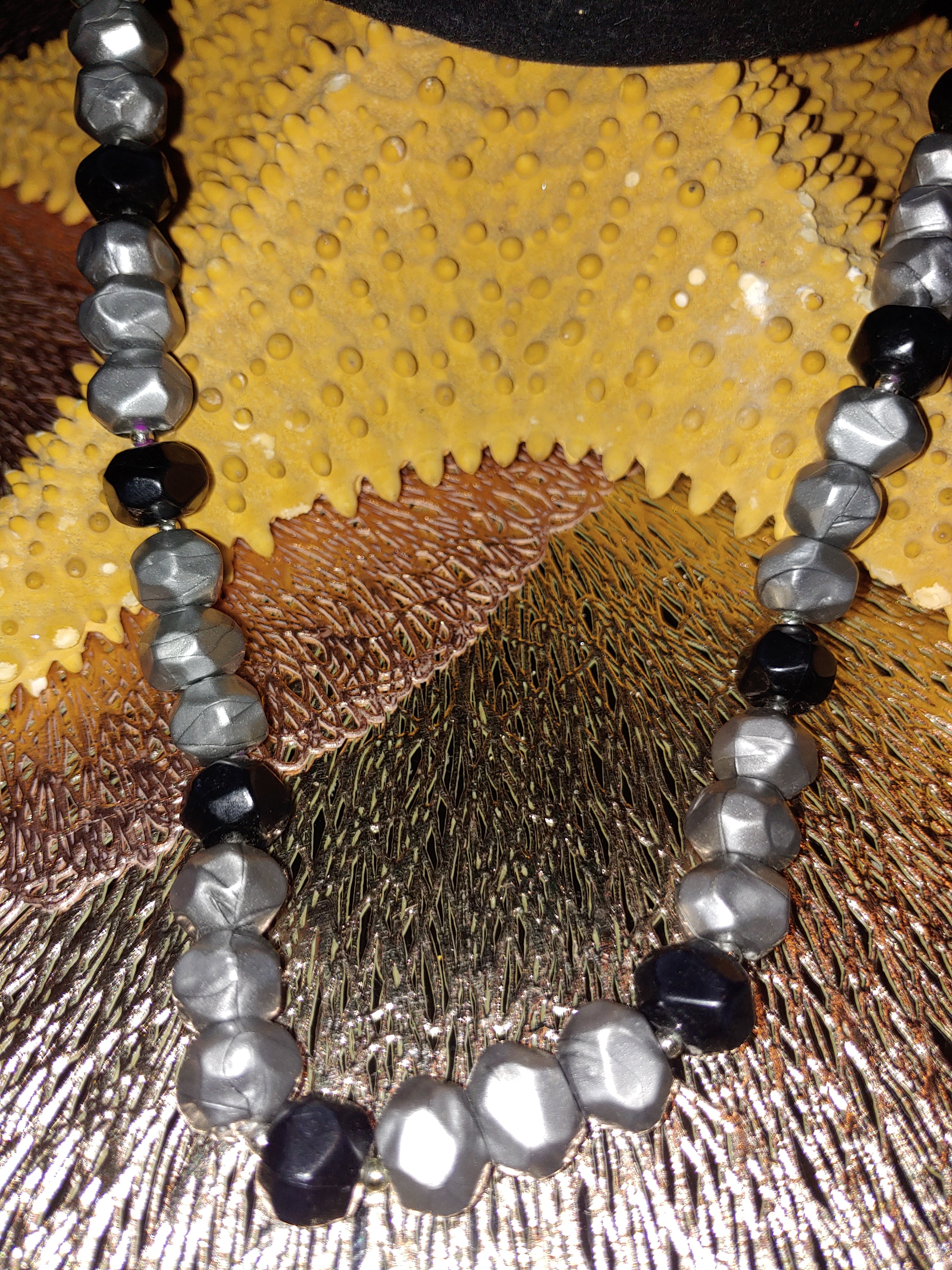 Black and Silver Beaded Necklace