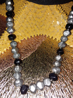 Load image into Gallery viewer, Black and Silver Beaded Necklace
