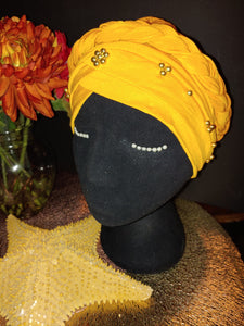 Classy Gold Emblem Cotton Turbans