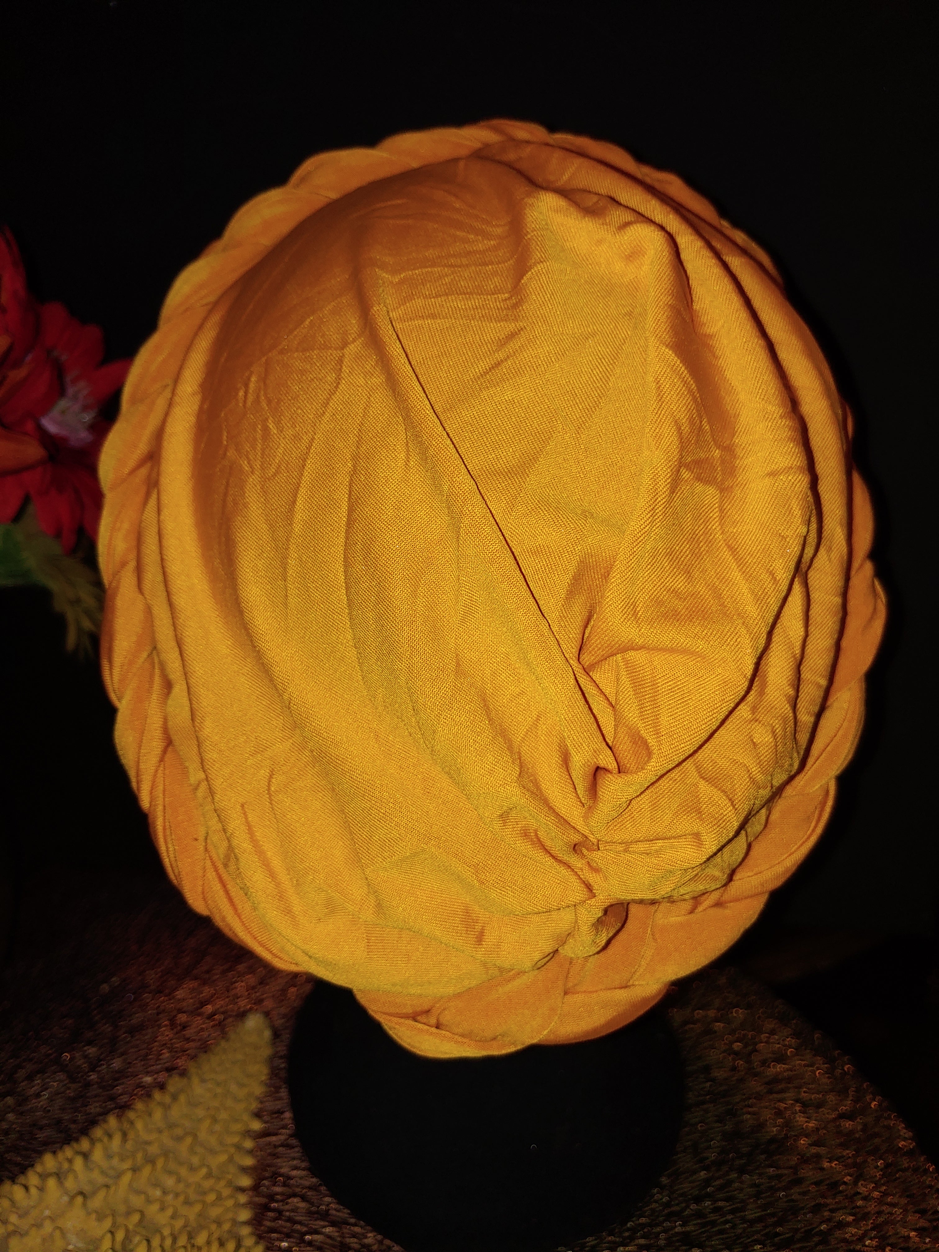 Classy Gold Emblem Cotton Turbans