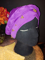 Load image into Gallery viewer, Classy Gold Emblem Cotton Turbans
