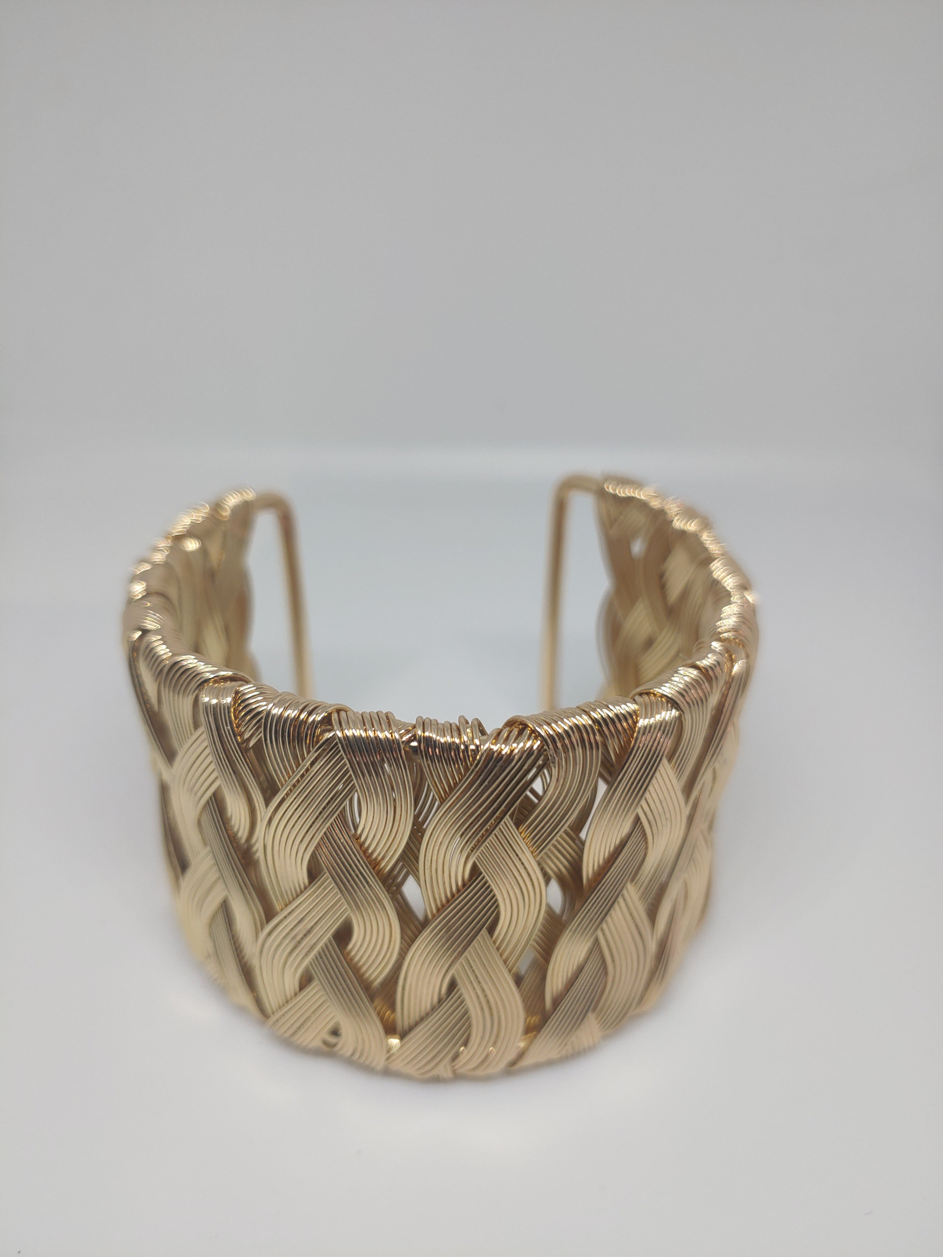 Gold tone Braided Bracelet Cuff