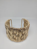 Load image into Gallery viewer, Gold tone Braided Bracelet Cuff
