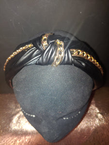 Knotted Chain Faux Leather Headband