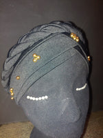 Load image into Gallery viewer, Classy Gold Emblem Cotton Turbans
