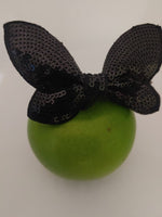 Load image into Gallery viewer, Black Sequin Hair Clip Bow
