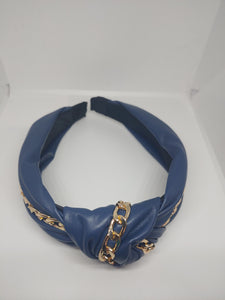 Knotted Chain Faux Leather Headband