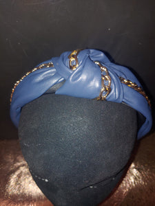 Knotted Chain Faux Leather Headband