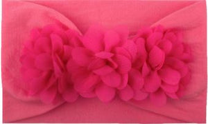 Girls Flower Triple Bow Headband