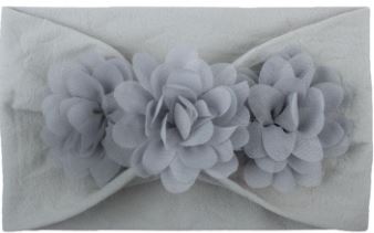 Girls Flower Triple Bow Headband