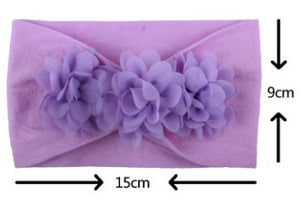 Girls Flower Triple Bow Headband