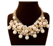 Multilayered Jumbo Pearl Chunky Necklace