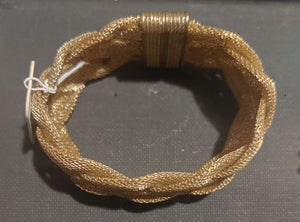 Gold tone Braided Bracelet with Magnet Closure