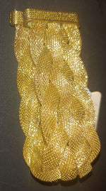 Load image into Gallery viewer, Gold tone Braided Bracelet with Magnet Closure
