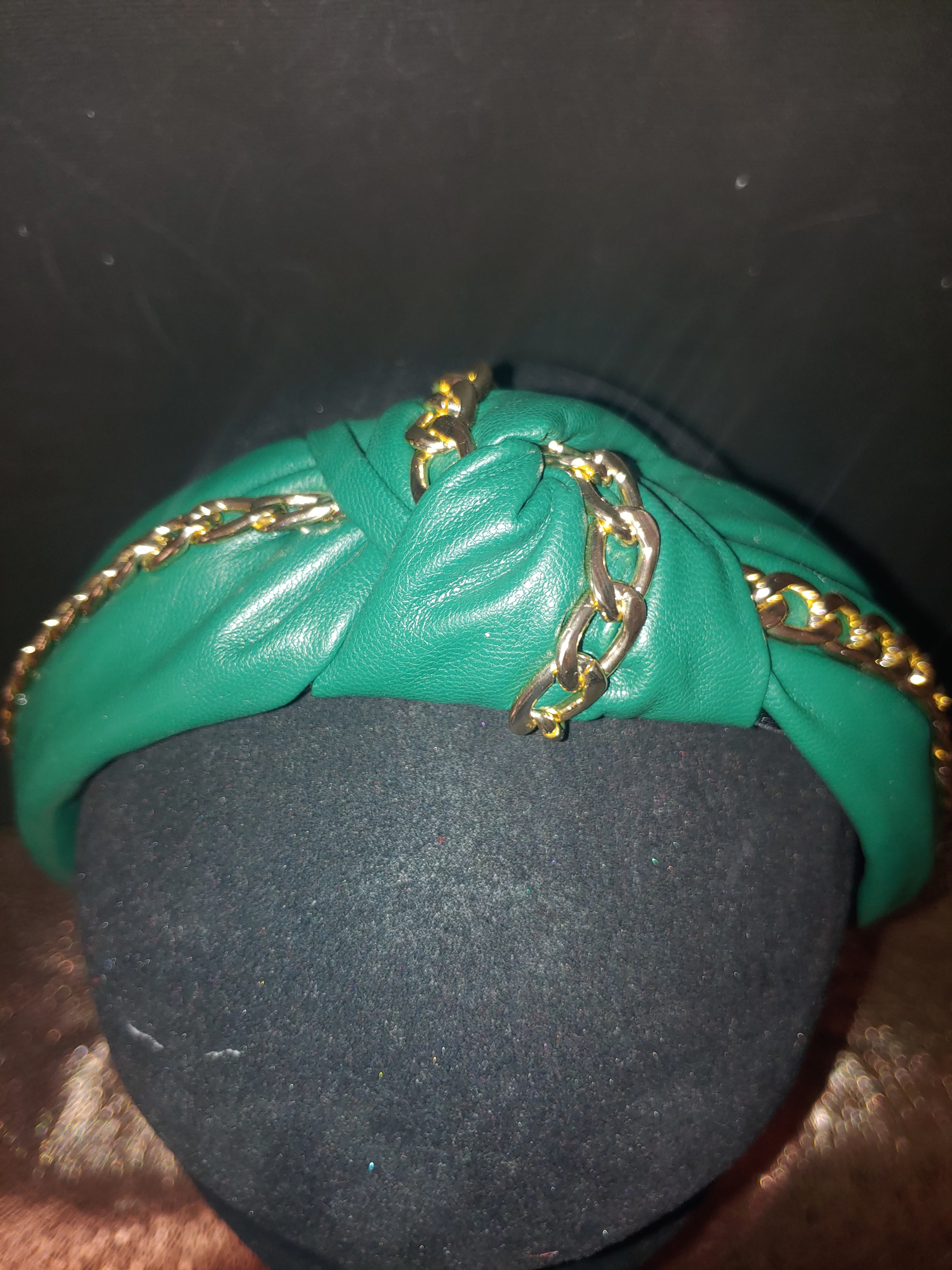 Knotted Chain Faux Leather Headband