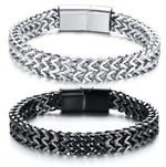 Load image into Gallery viewer, Stainless Classic Punk Black/Silverstone Braided Bracelet
