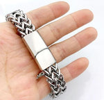 Load image into Gallery viewer, Stainless Classic Punk Black/Silverstone Braided Bracelet
