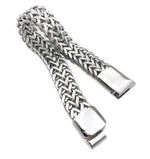 Load image into Gallery viewer, Stainless Classic Punk Black/Silverstone Braided Bracelet
