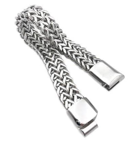 Stainless Classic Punk Black/Silverstone Braided Bracelet