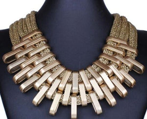 Vintage Acrylic Gradient Drops Maxi Collar Necklace