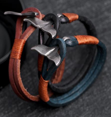 Whale tail Faux Leather Bracelet