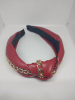 Load image into Gallery viewer, Knotted Chain Faux Leather Headband
