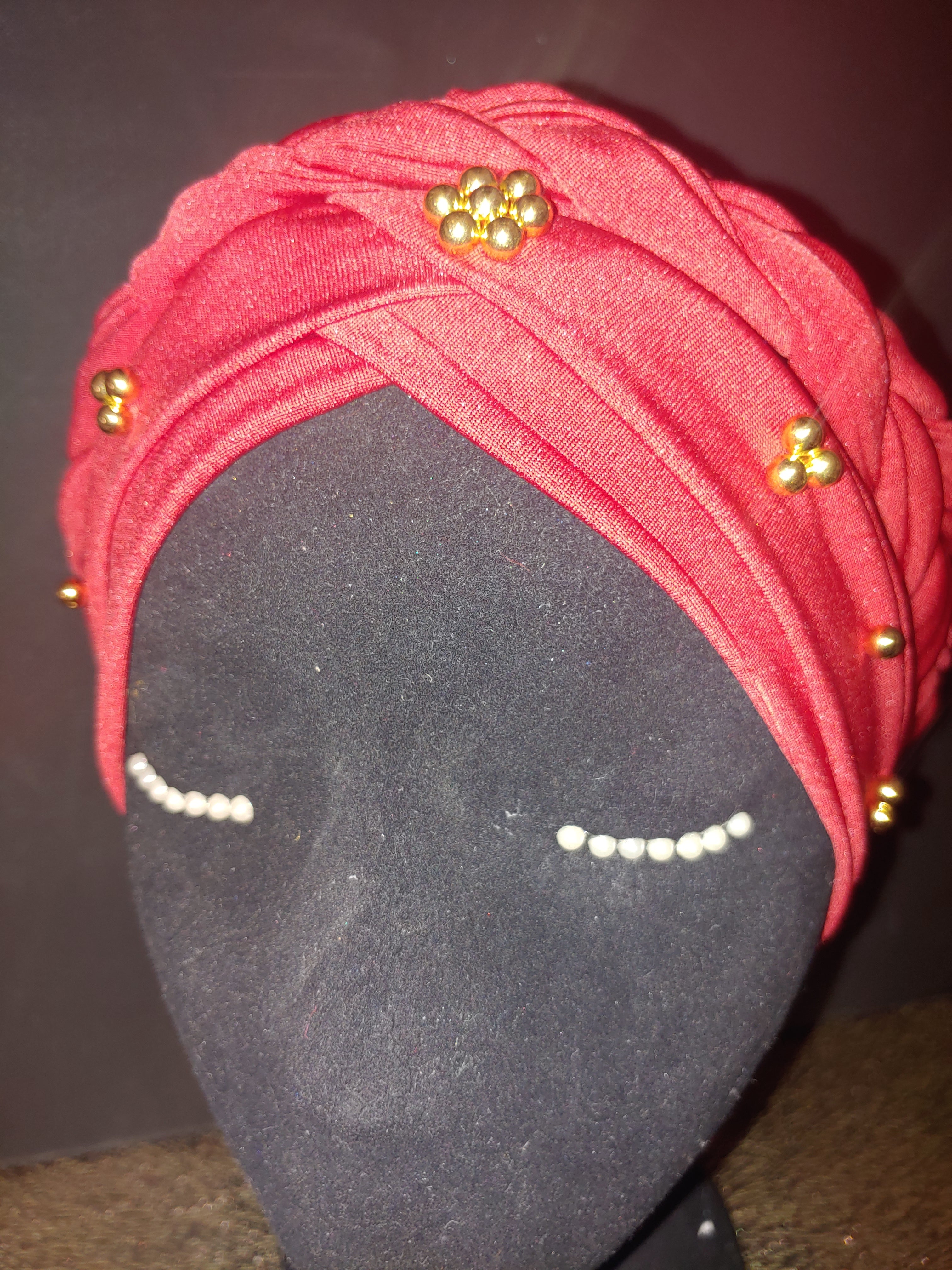 Classy Gold Emblem Cotton Turbans