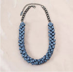 Load image into Gallery viewer, Multi-Layered Bohemian Beaded Long Vintage Necklace-Slate Blue
