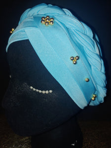 Classy Gold Emblem Cotton Turbans