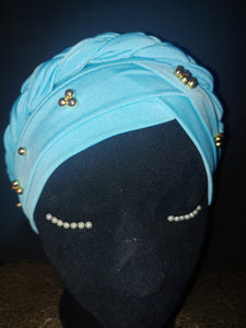 Classy Gold Emblem Cotton Turbans