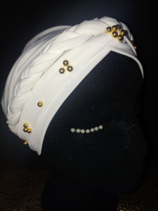 Classy Gold Emblem Cotton Turbans