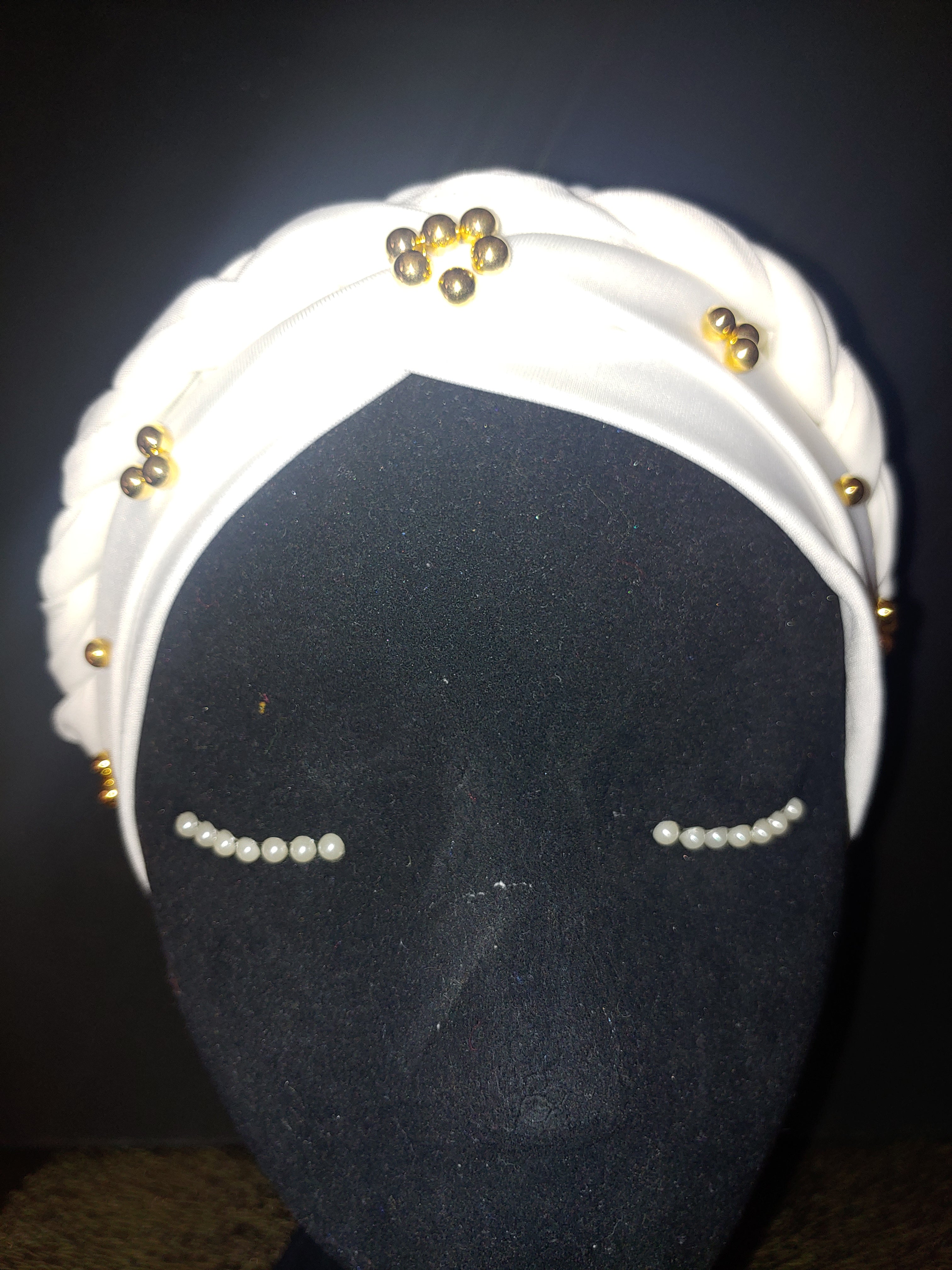 Classy Gold Emblem Cotton Turbans